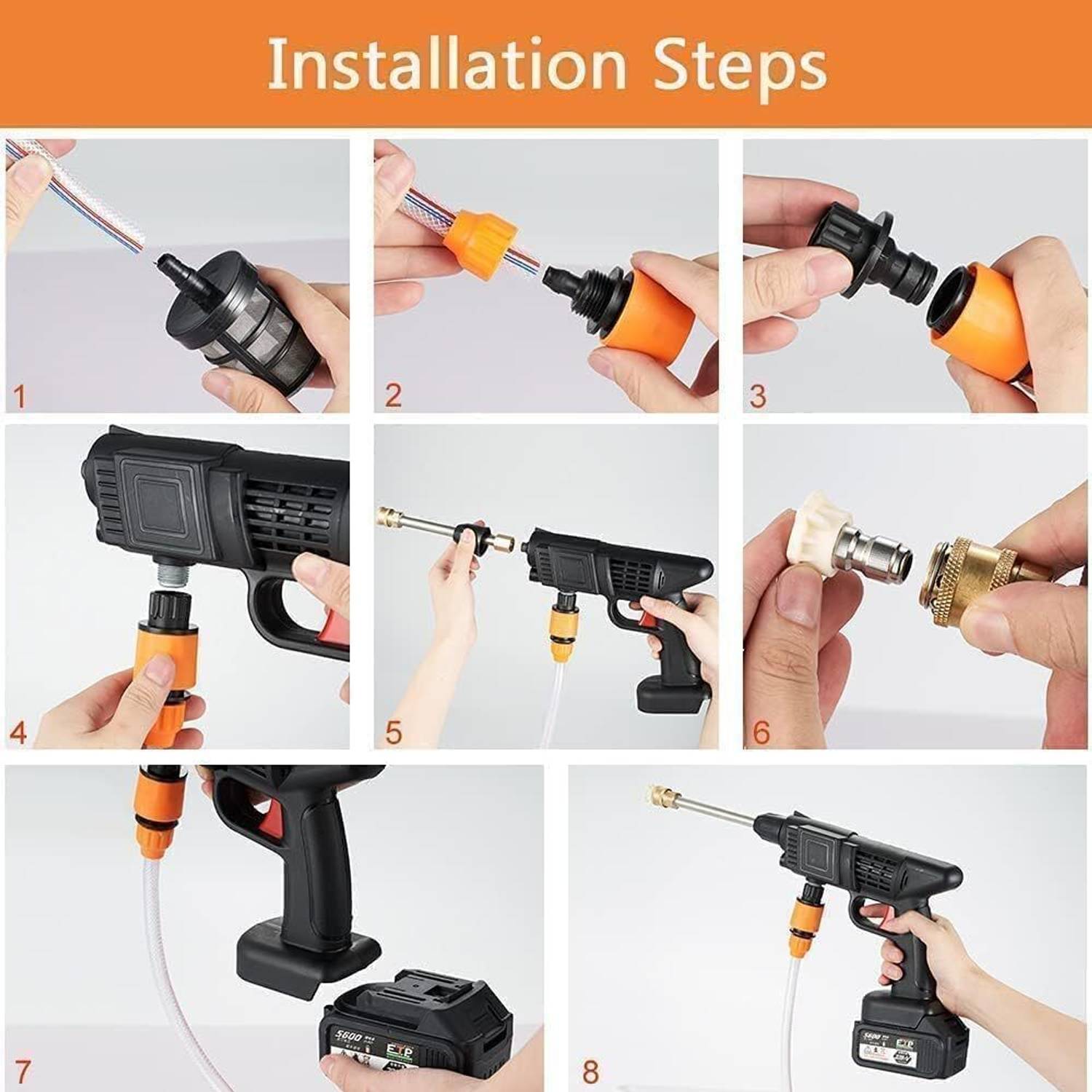 Cordless High Pressure Car Washer Gun with Double Battery | Portable Cleaning Machine